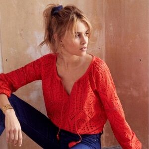 Sezane Red Blouse